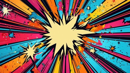 Fototapeta premium A vibrant explosion of colors radiates outward, creating a playful and dynamic background for creative projects.