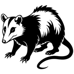  Opossum silhouette vector illustration
