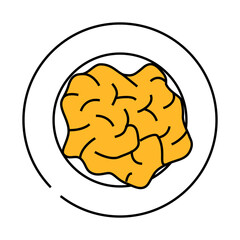 egg scramble line icon vector. egg scramble sign. isolated symbol illustration