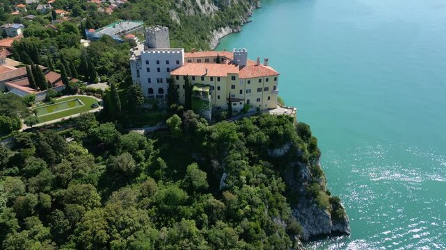 Duino Castles and Cliffs from Above. Dreamy Images Suspended Over the Sea.