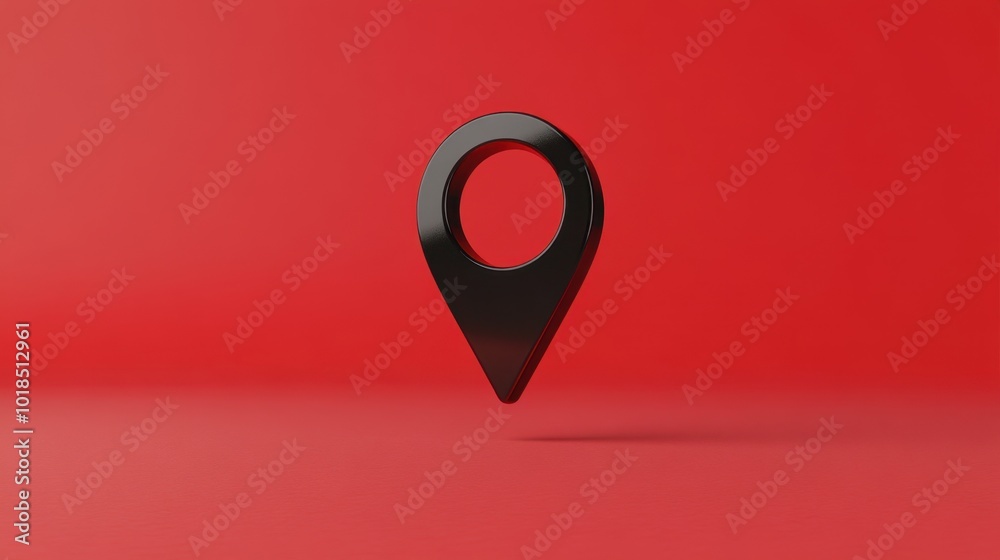 Poster a bold 3d navigation icon with a pointer and location marker, suspended in a virtual space, symboliz