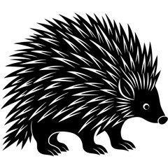 Porcupine silhouette vector illustration