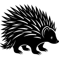 Porcupine silhouette vector illustration