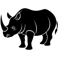  Rhino silhouette vector illustration