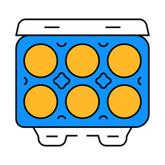 egg box hen line icon vector. egg box hen sign. isolated symbol illustration