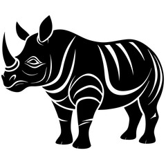 Fototapeta premium Rhino silhouette vector illustration