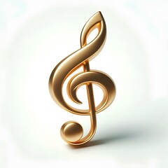 Obraz premium golden treble clef