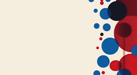 Abstract Background with Red and Blue Circles on Beige