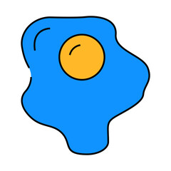 fried egg chicken line icon vector. fried egg chicken sign. isolated symbol illustration