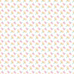 Seamless floral pattern with a plain background.