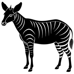  Okapi silhouette vector illustration