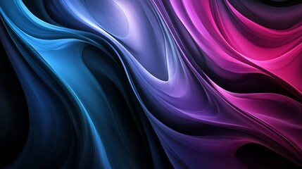 Fototapeta premium Elegant Colorful Waves in Shades of Black and Purple. AI generated illustration