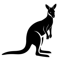 Kangaroo silhouette vector illustration 