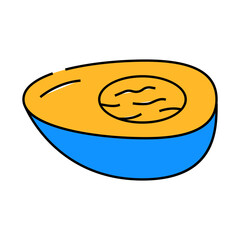 boiled egg chicken line icon vector. boiled egg chicken sign. isolated symbol illustration