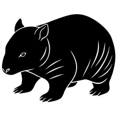  Wombat silhouette vector illustration
