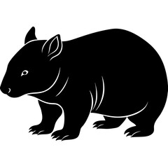  Wombat silhouette vector illustration