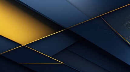 Abstract Geometric Pattern in Dark Blue and Gold with Diagonal Lines