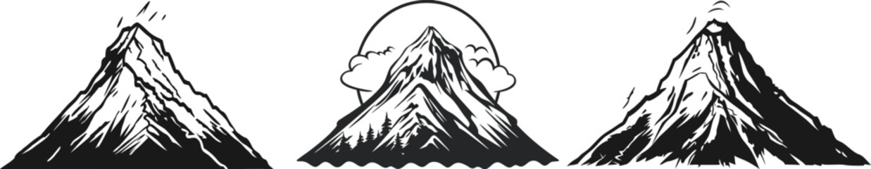 Obraz premium Mountain Peak Vector Icon Collection