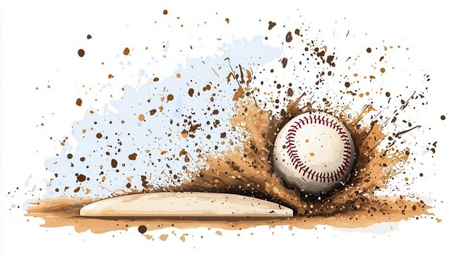 a baseball sliding into home plate clipart, action scene, dynamic vector, isolated on white background