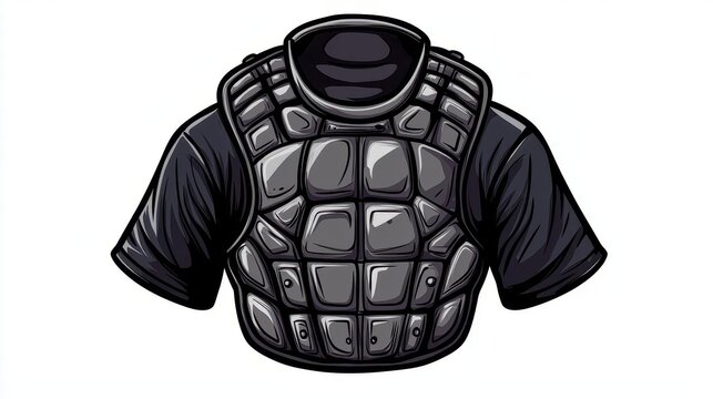 black armor vest graphic clip art preview