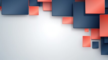 Fototapeta premium Abstract Background with Overlapping Blue and Red Squares