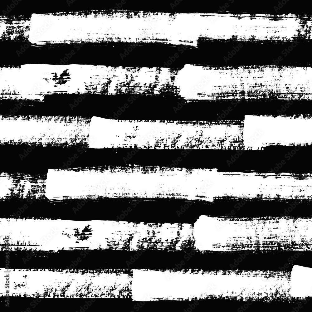 Aufkleber vector stripes pattern. seamless black and white brush stroke background. striped print with distres