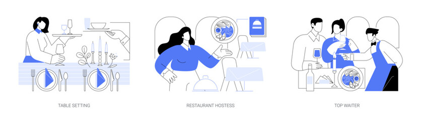 Fine dining restaurant isolated cartoon vector illustrations se