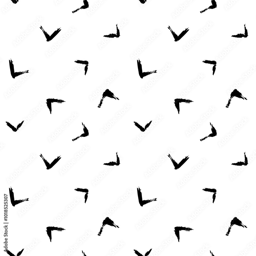 Aufkleber vector swoosh pattern. seamless black and white brush stroke background. abstract birds print with d