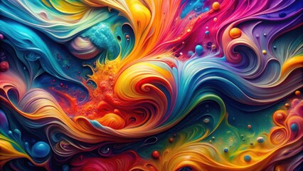 Abstract Swirling Colors in a Kaleidoscope of Hues and Textures