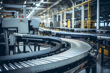 Fototapeta premium Conveyors in Manufacturing: Transporting Finished Products