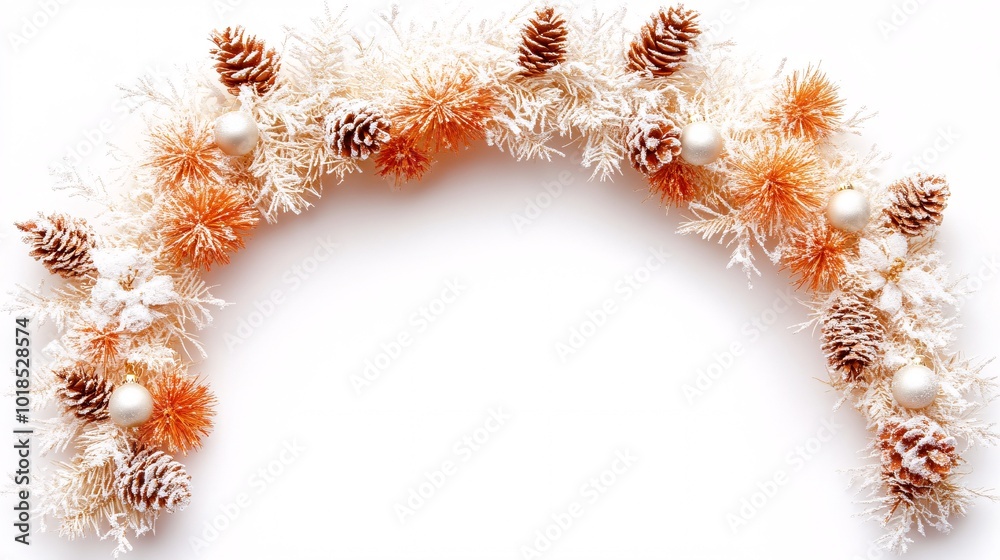 Poster isolated on white background with side space for letters 3d-render clay style miniature christmas wr