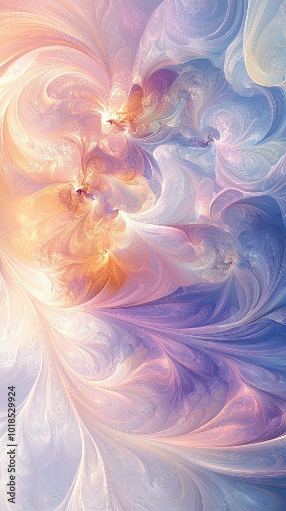 Wall mural a captivating abstract swirl of pastel colors blending harmoniously, creating a dreamy and ethereal 