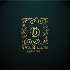 Web creative initial bd latter logo design with modern business vector template. luxury new b d logo design. creative isolated b d monogram logo design with golden color
