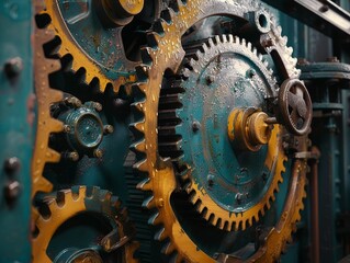 Industrial Machinery Gears in Motion