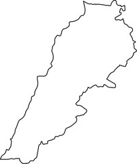 Lebanon outline map icon vector logo design template
