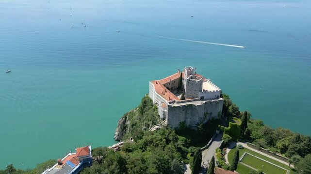 Duino Castles and Cliffs from Above. Dreamy Images Suspended Over the Sea.
