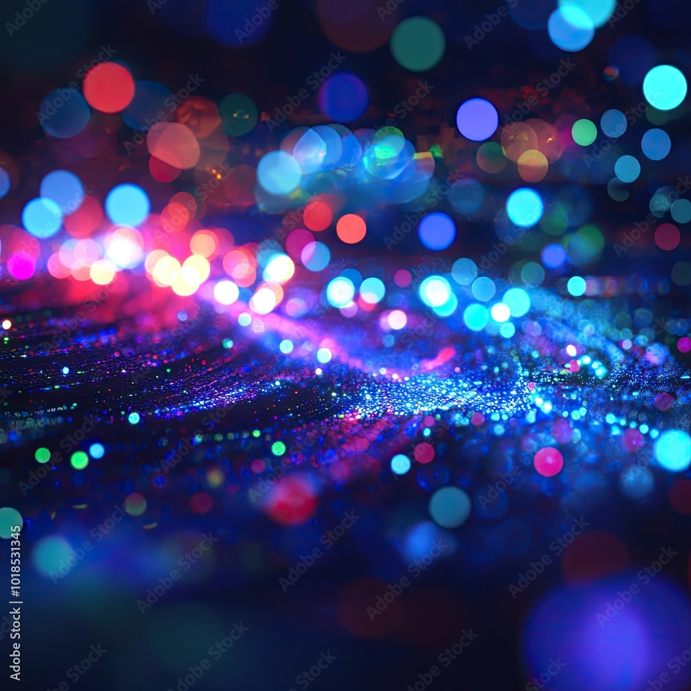 Wall mural a vibrant abstract background filled with colorful bokeh lights, creating a mesmerizing visual exper