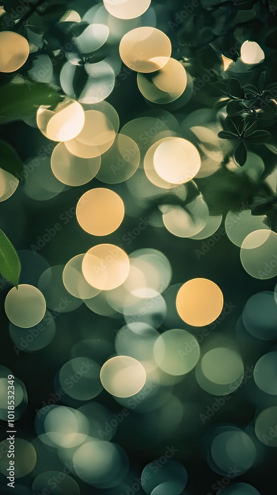 Sticker beautiful bokeh lights create a magical ambiance against a dark background, perfect for adding depth