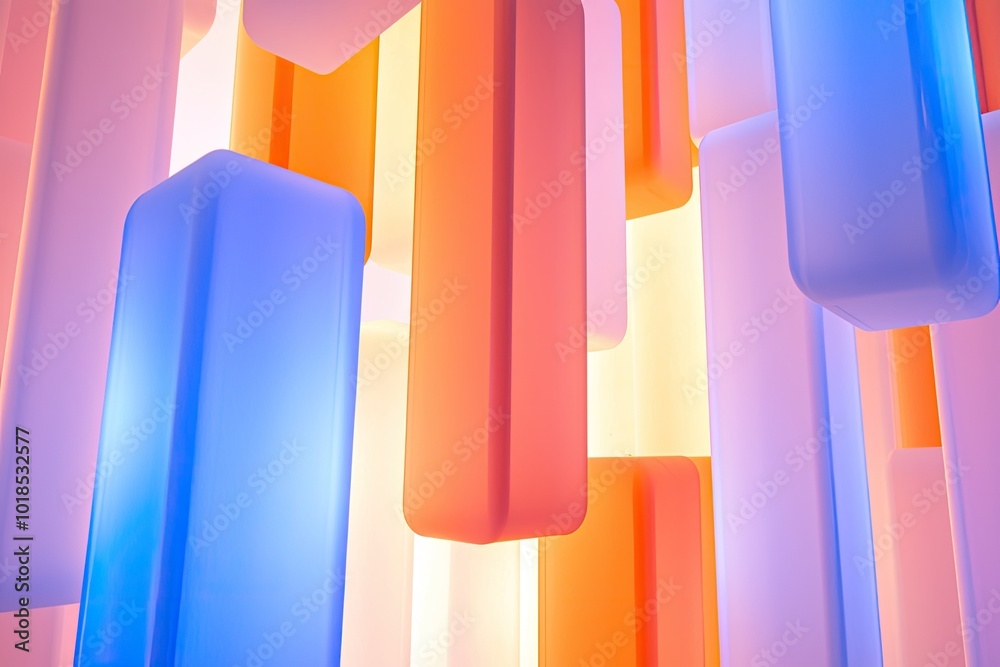 Wall mural colorful abstract illumination with vibrant vertical bars creating a modern and dynamic atmosphere.