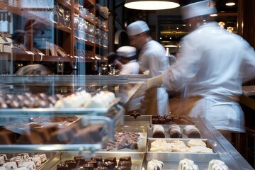 Artisan Chocolate Crafters in Action