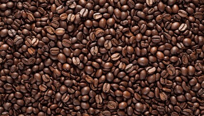 Obraz premium Scattered coffee beans in line on white 10