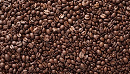 Fototapeta premium Scattered coffee beans in line on white 5