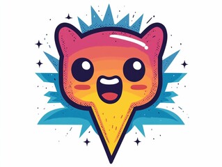 Fototapeta premium Vibrant and Energetic Retro Cartoon Style of a Playful Lightning Bolt Character with a Cute Facial Expression and Bold Colorful Design