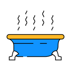 hot bath line icon vector. hot bath sign. isolated symbol illustration