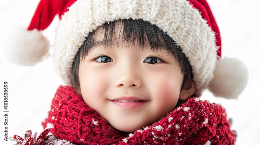 Poster isolated on white background with side space for letters asian child holding an empty white board wh