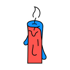 burning candle line icon vector. burning candle sign. isolated symbol illustration