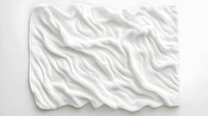 Obraz premium White Towel Lies On A White Background With Folded