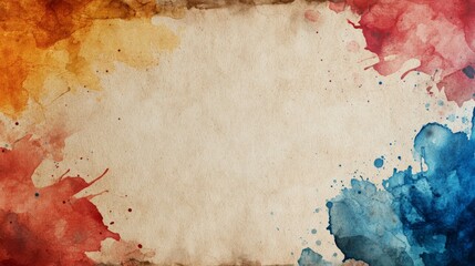 Watercolor Splatters on Aged Paper Background