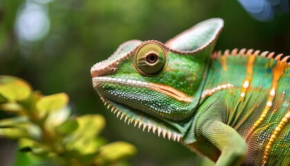 Obraz premium Male young panther chameleon Fucifer Pardalis on a branch