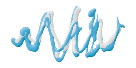 Light blue watercolor drop zigzag isolated on transparent background